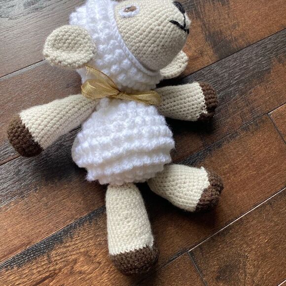 Handmade crochet sheep lamb stuffed animal plush 15” farm nursery baby - Picture 4 of 6
